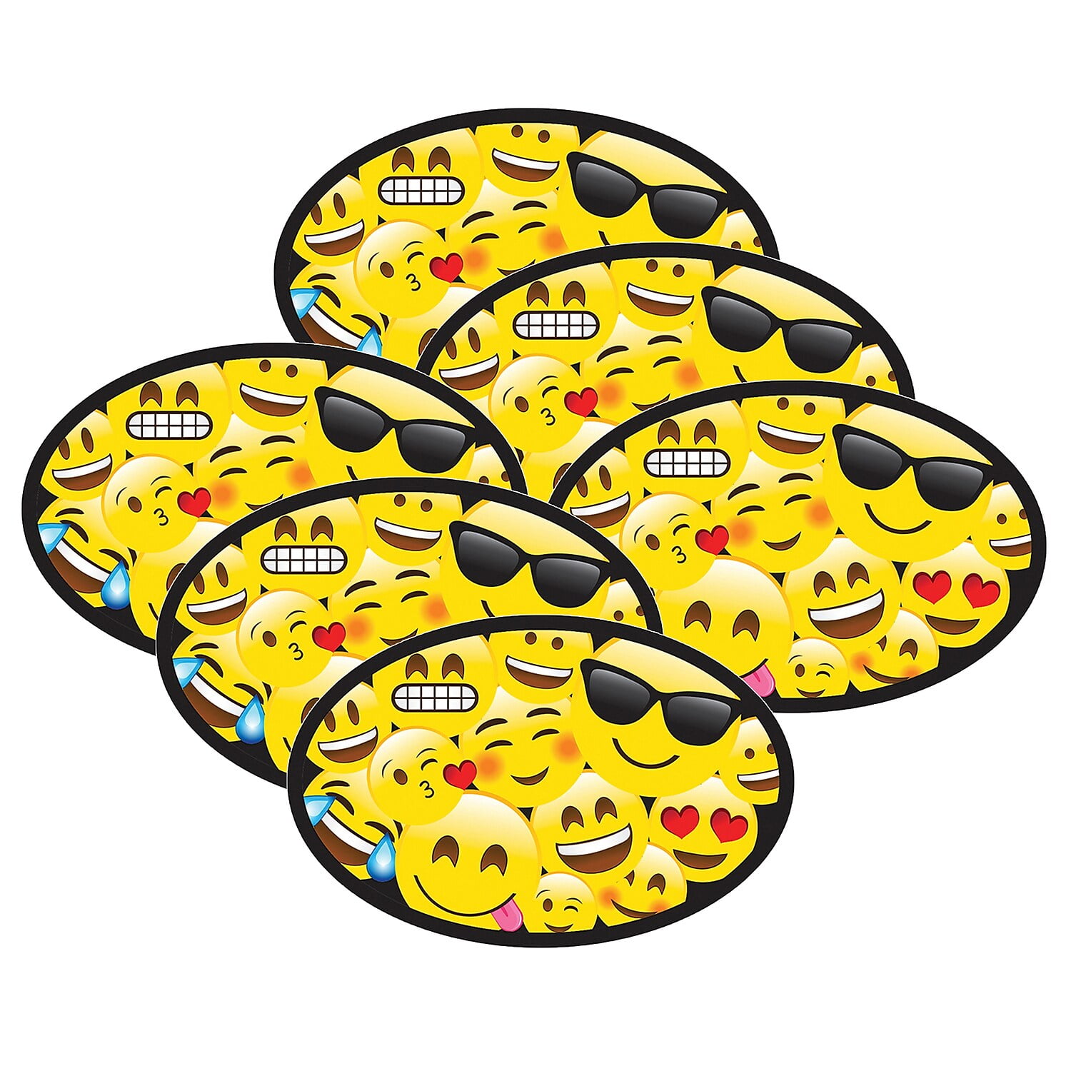 Ashley Productions Magnetic Whiteboard Eraser, Emotions Icons, Pack of 6