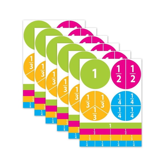 Ashley Productions Math Die-Cut Magnets, Beginning Fractions, 20 Per Pack, 6 Packs
