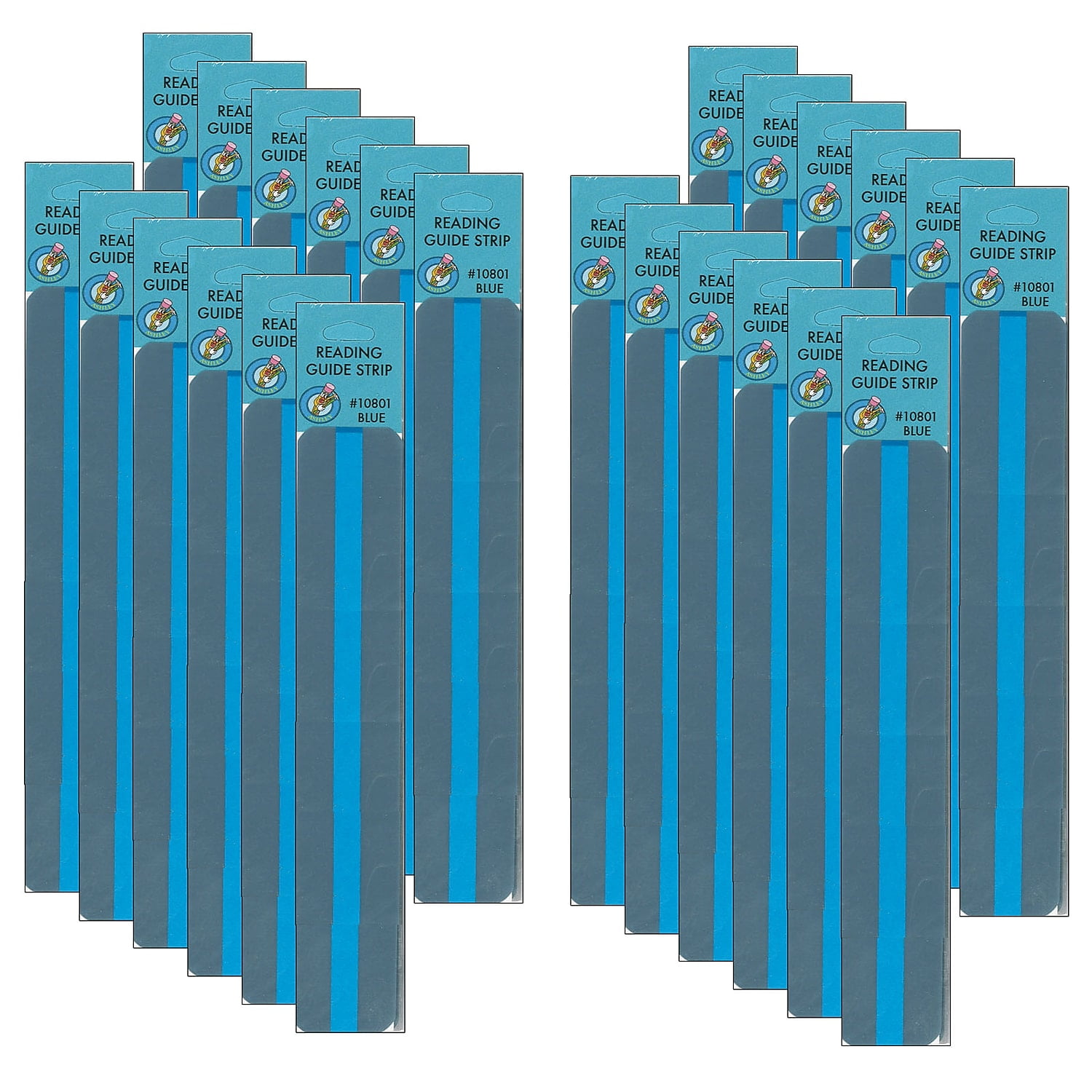 Blue Transparent Plastic Sentence Strip Reading Guides Set of 24
