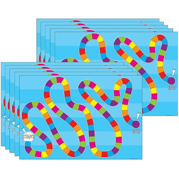 Ashley Productions Smart Poly Blank Game Board Chart, Dry-Erase Surface, 13" x 19", Pack of 10