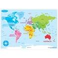 thumbnail image 1 of Ashley Productions Smart Poly Learning Mats, 12" x 17", Double-Sided, World Basic Map, Pack of 10, 1 of 2