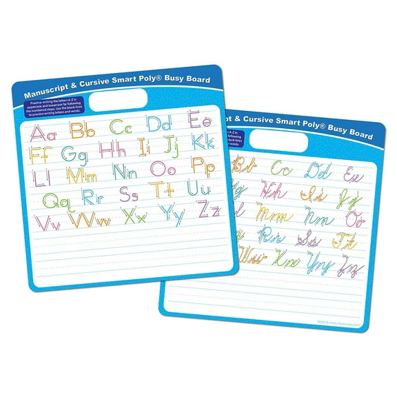 Ashley Productions Smart Poly Manuscript & Cursive Busy Board 10.75" x 10.75" (ASH98002)