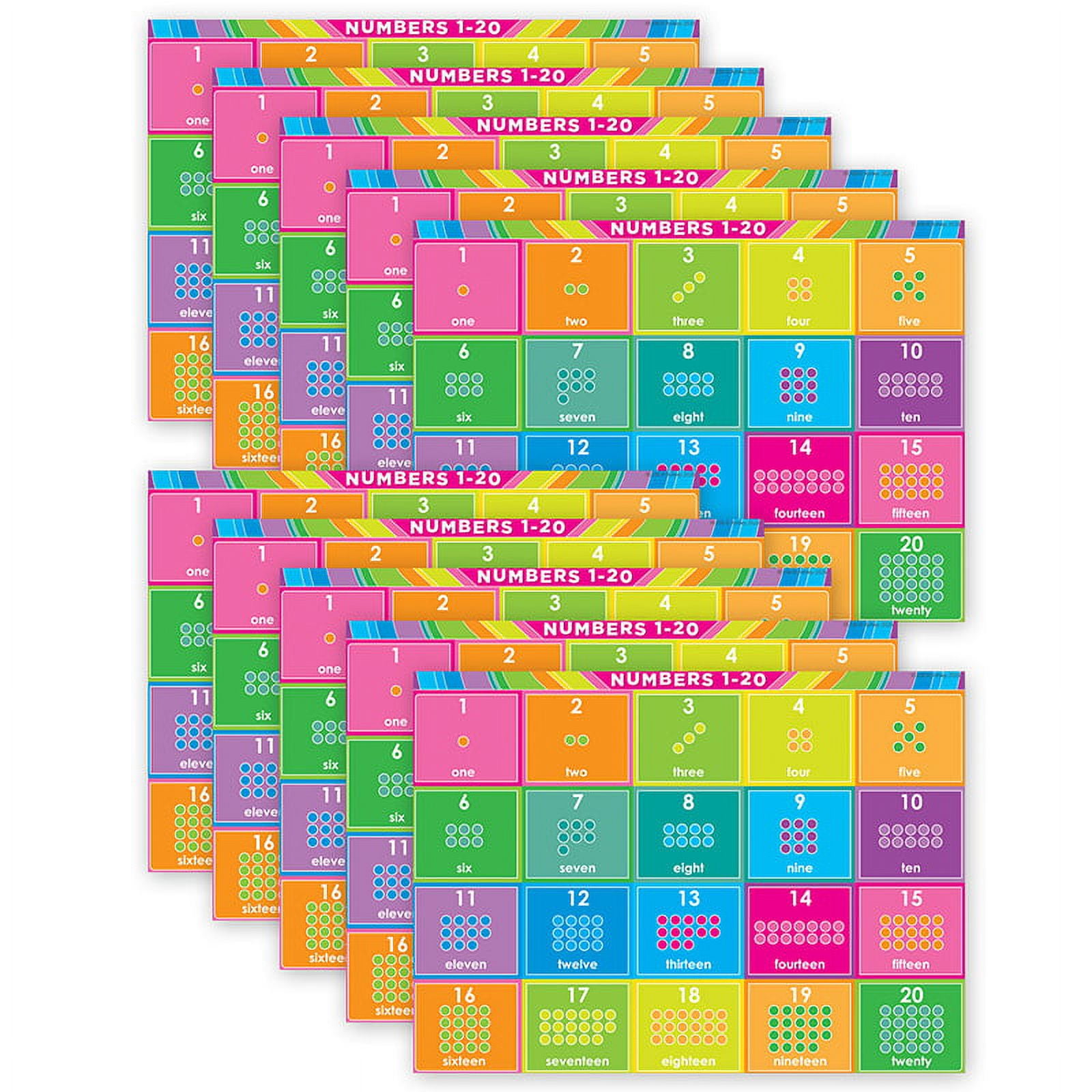 Colorful Smart Poly Numbers 1-20 PosterMat Pals for Kids