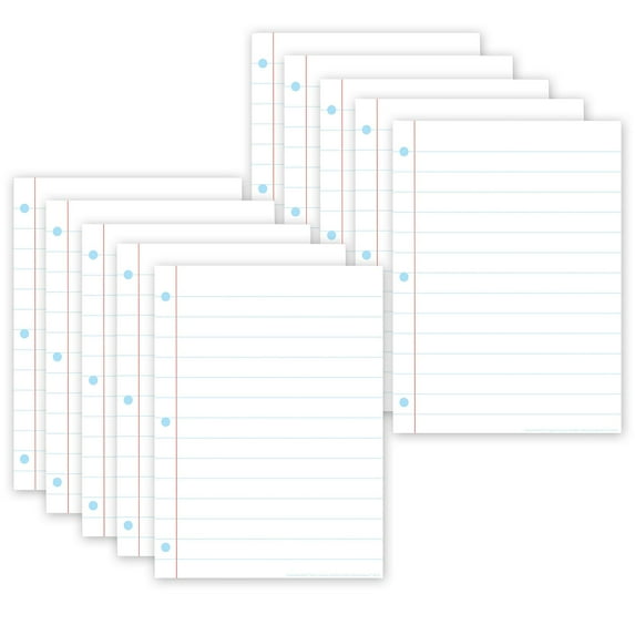 Ashley Productions Smart Poly PosterMat Pals Space Savers, 13" x 9-1/2", White Notebook Paper, Pack of 10