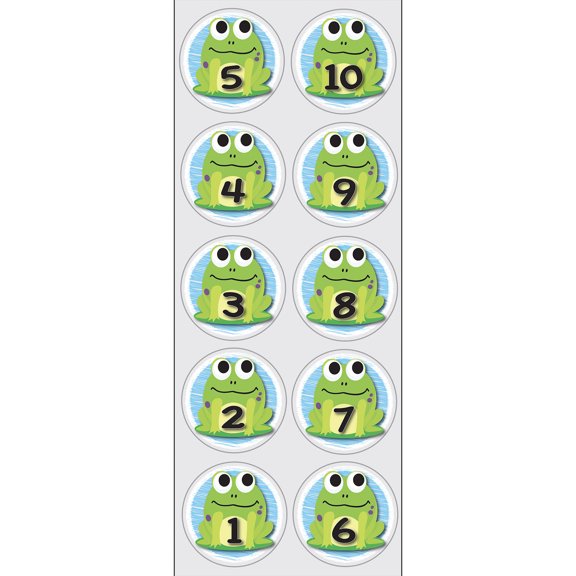Ashley Productions The Original Fun Mat, Sensory Spots, 6" Numbers 1-10 Frogs Theme, 10 Pieces