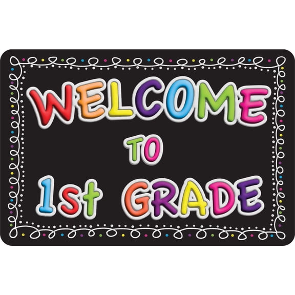 Ashley Productions The Original Fun Mat, Welcome Mat, 15.5x23.5 in, Welcome to 1st Grade