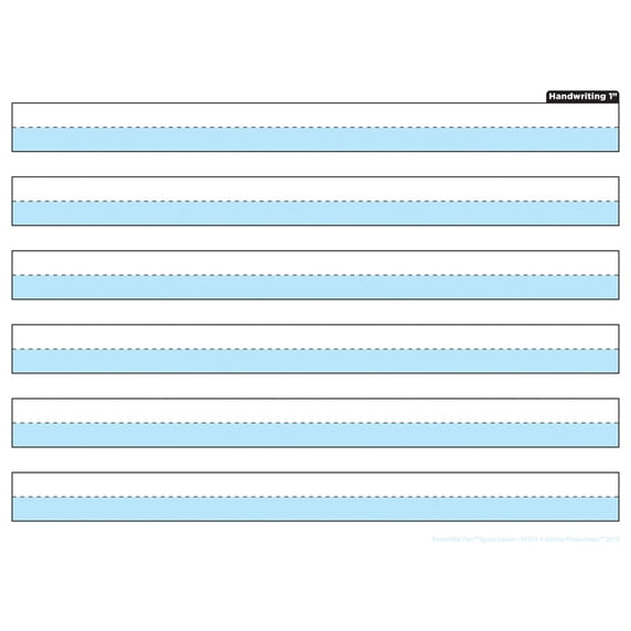 Ashley Smart Poly Dry Erase Mat 1" Handwriting Blue, 13" X 9.5" (ASH95315)