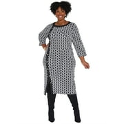 Ashley Stewart Women's Plus Size Button Detailed Midi Sheath Dress