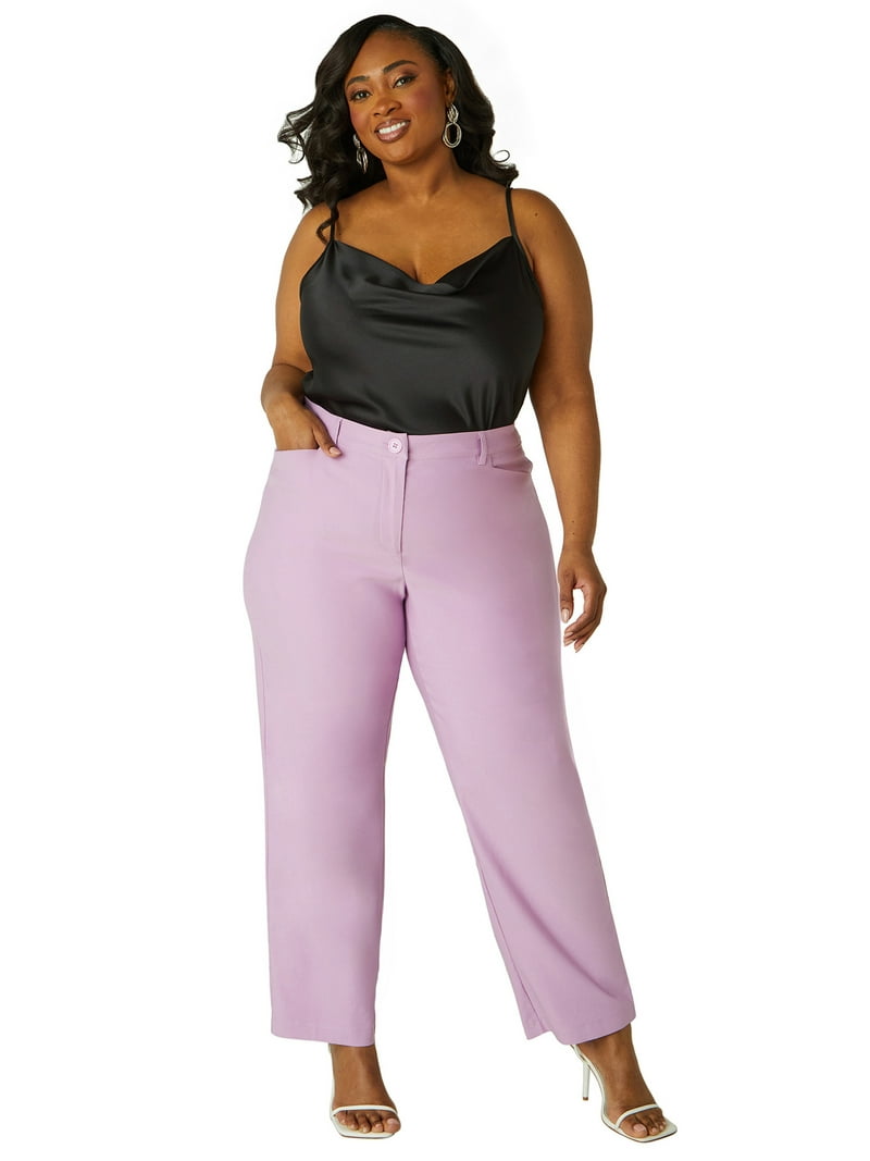 Ashley Stewart Women's Plus Millennium Suit Pant with Strech