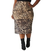 ASHLEY STEWART Women's Plus Size Crystal Animal Print Skirt