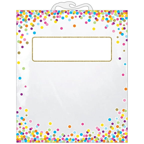 Ashley Productions Hanging Confetti Pattern Storage/Book Bag, 10.5" x 12.5", Pack of 6