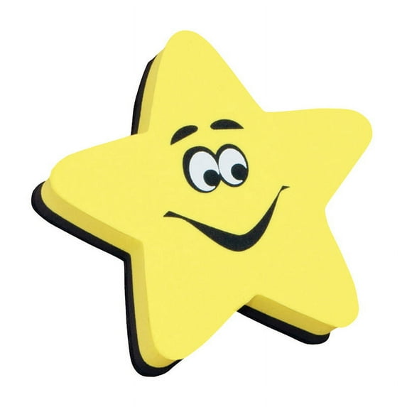 Ashley Yellow Star Magnetic Whitebrd Eraser - Magnetic, Lightweight - Yellow - 1 Each ASH10016