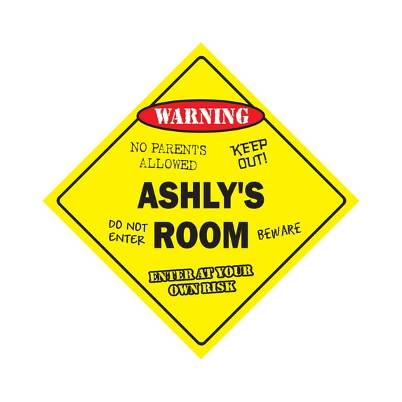 Ashly's Room Sign Crossing Zone Xing | Indoor/Outdoor | 14" Tall kids bedroom decor door children's name boy girl