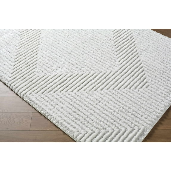 BoutiqueRugs Ashlyn Contemporary Area Rug - Cream, Light Slate - 5'3" x 7'