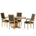 thumbnail image 1 of Ashlyn French Country Wood 5-Piece Expandable Dining Set, Natural and Brown, 1 of 13