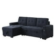 thumbnail image 1 of Lilola Home 84"W Dark Gray Woven Fabric Reversible Sleeper Sectional Sofa, 1 of 14