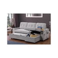 thumbnail image 1 of Ashlyn II 84"W Gray Reversible Sleeper Sofa w/ Storage USB Pocket Coil Seating, 1 of 6
