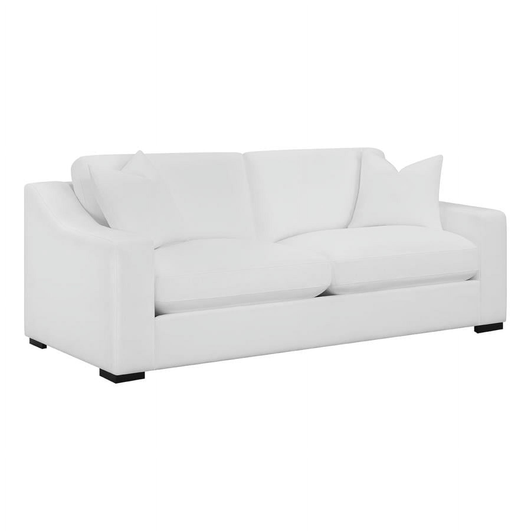 Ashlyn White Tufted Velvet Sofa with Sloped Arms