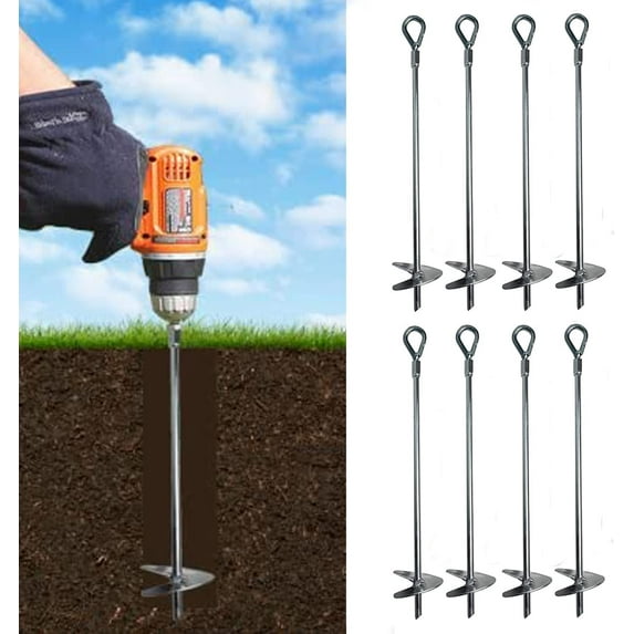 Ashman 18 Inch Galvanized Ground Anchor Bolt 8 Pack