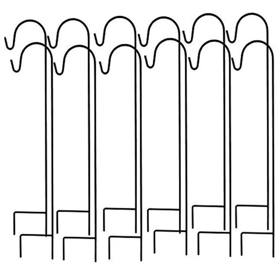 Ashman 35 Inch Shepherd's Hook Premium Metal Outdoor Plant Hanger (12 Pack)