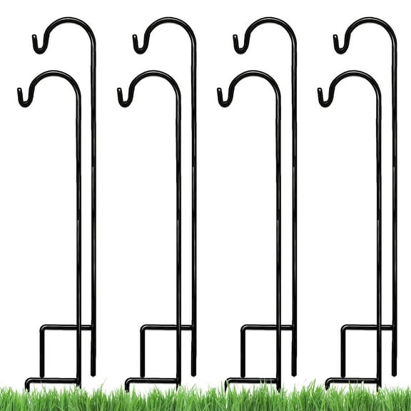 Ashman 35 Inch Shepherd's Hook Premium Metal Outdoor Plant Hanger (8 Pack)