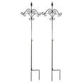 thumbnail image 1 of Ashman 91 Inch Shepard's Hook Floral Design Ground Stake Plant Hanger, 2 Pack, 1 of 8