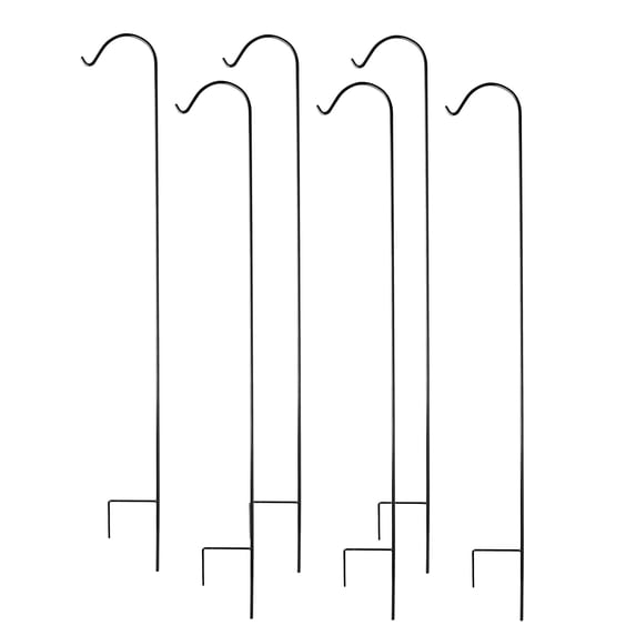 Ashman 92 Inch Shepherd's Hook Garden Plant Hanger, Black (3 Pack) (2 Pack)