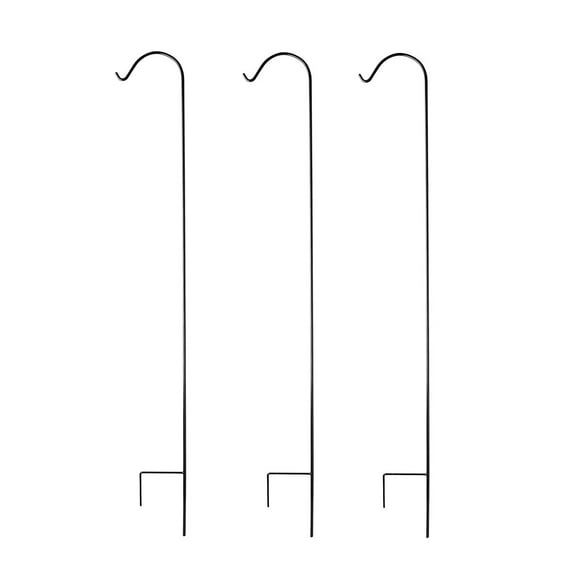 Ashman 92 Inch Shepherd's Hook Premium Metal Garden Plant Hanger, (3 Pack)