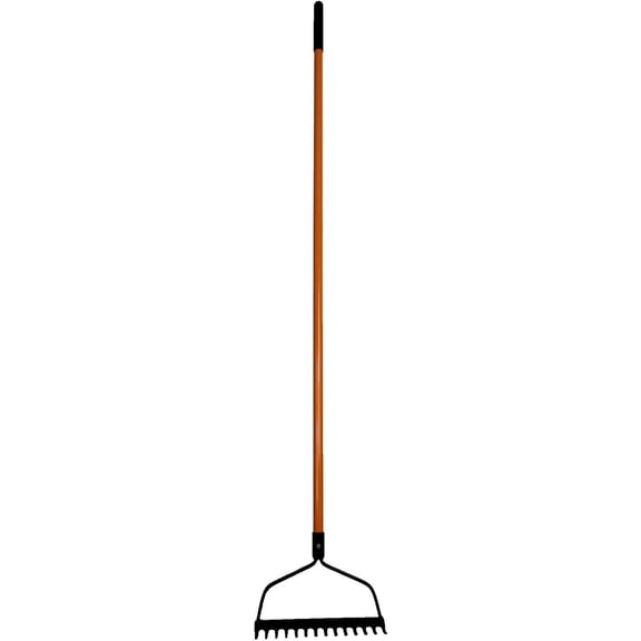 Ashman Bow Rake (1 Pack) – Heavy Duty Rake to Gather Fallen Leaves, Equipped with Rubber Grip Handle for a Strong Hold When Working – Rust Resistant.