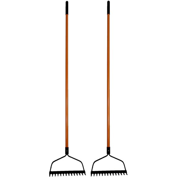 Ashman Bow Rake (2 Pack) – Heavy Duty Rake to Gather Fallen Leaves ...