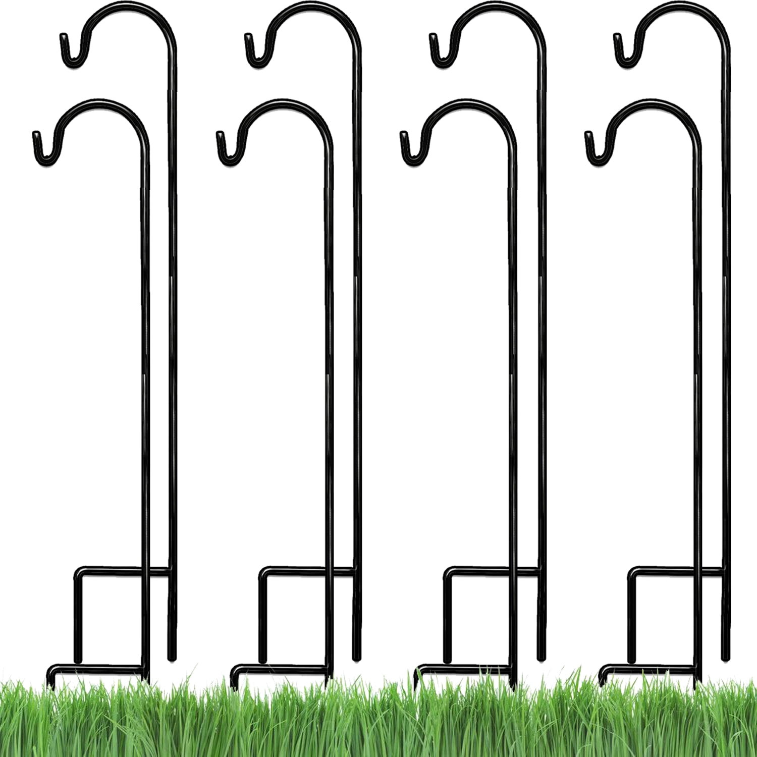 Ashman 35-inch Black Metal Shepherd Hooks Set of 8