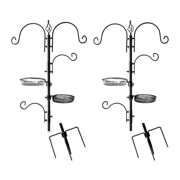 Ashman Deluxe Bird Feeding Station Kit, 92 Inch Tall, 4 Sided Hook (2 Pack)