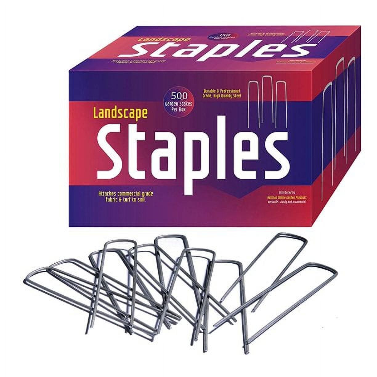 Heavy Duty Silver Galvanized Landscape Staples, 500 Count