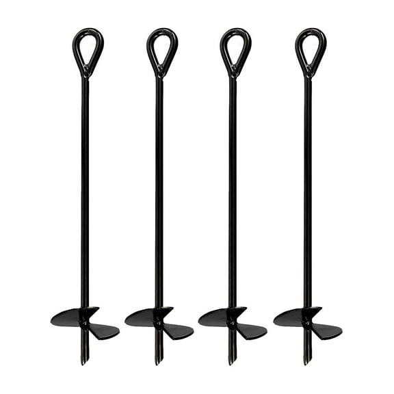 Ashman Ground Anchor 30 Inches in Length and 10MM Thick in Diameter, Ideal for Securing Animals, Tents, Canopies, Sheds, Car Ports, Swing Sets, 4 Pack