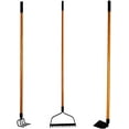 thumbnail image 1 of Ashman Online, 3 Various Assorted Garden Rakes  – Bow Rake, Garden Cultivator, and Garden Hoe, Black Color Metal Blade – Multipurpose Assorted Shovels with Strong Build 3 Pcs., 1 of 7