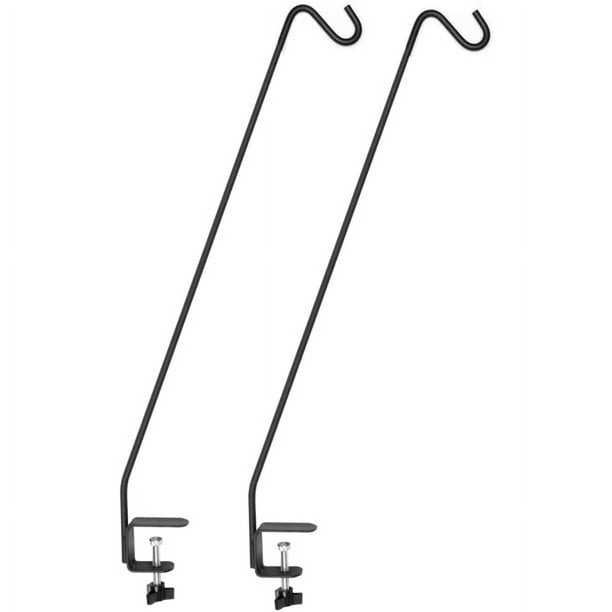 32-Inch Black Metal Outdoor Deck Hook Set with Adjustable Clamp