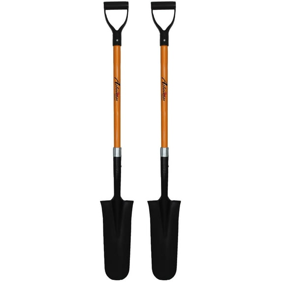 Ashman Online Drain Spade Shovel - 48 inches Long Spade with Fibreglass Handle (2 Pack)
