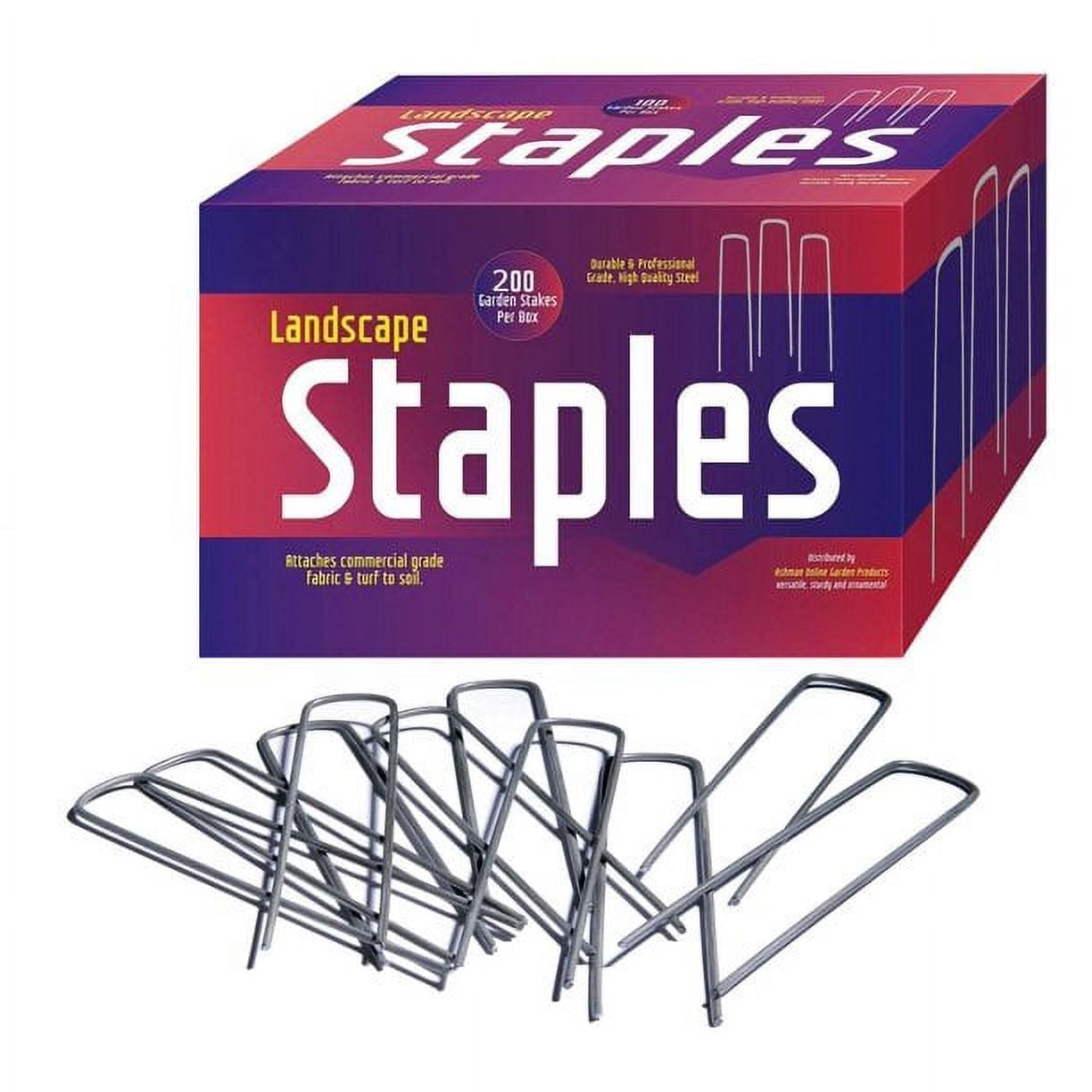 Ashman Heavy Duty Silver Steel Landscape Staples, 200 Count