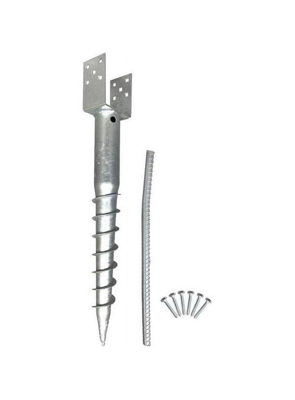 Ashman Online, Ground Steel Screw, Silver Color U-Model Screw-in 27inch Long, Fits Standard 4x4 (3.5x3.5inch).