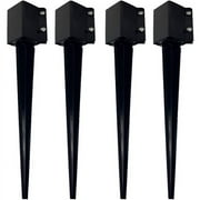 Ashman Online, Manual Fence, Post Anchor, 30 inches Tall, 3.5 x 3.5 inches Wide, Black Color, for Mailbox Post (Set of 4)