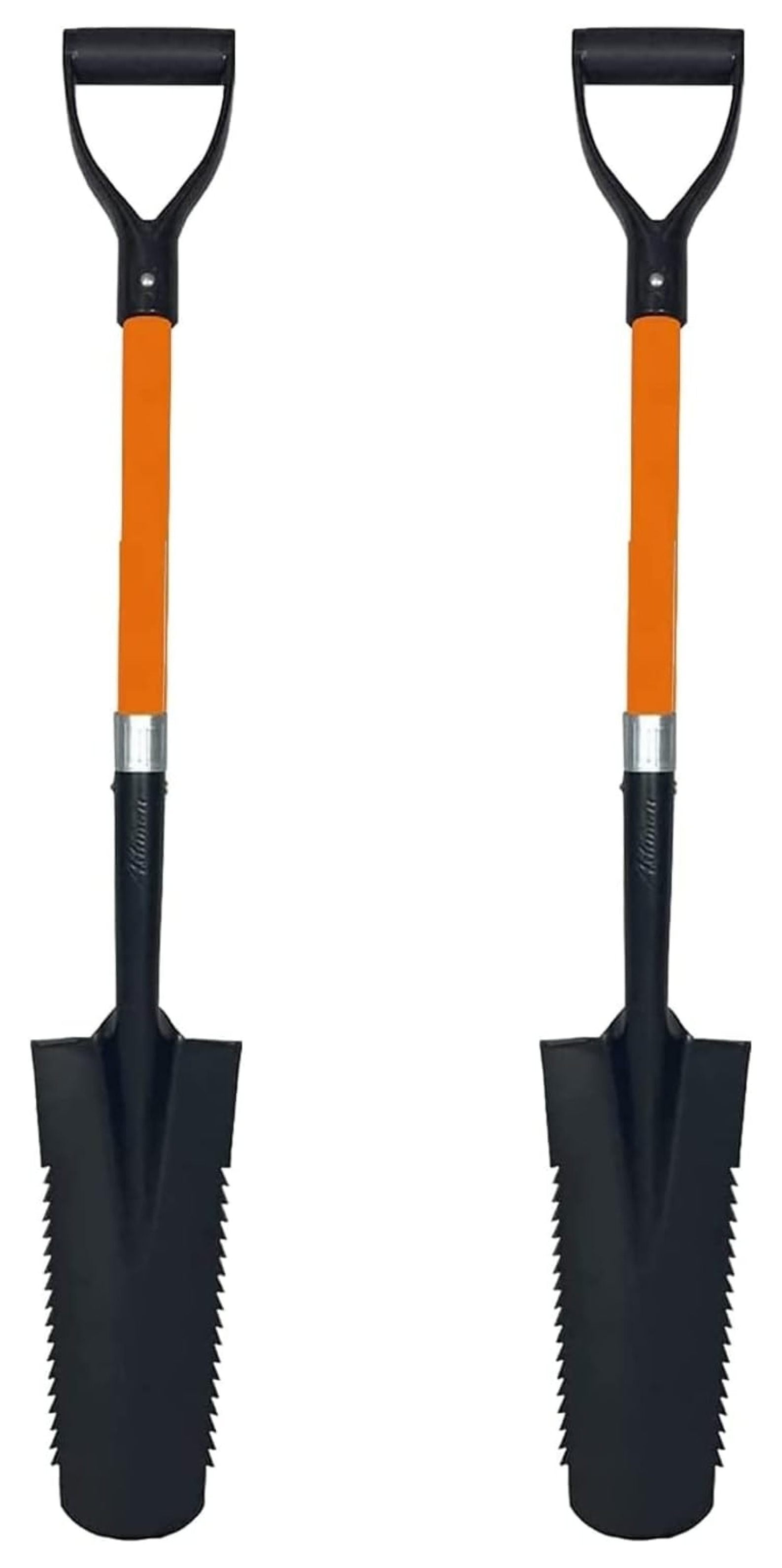 Ashman Short Handle Drain Spade Teeth Shovel (2 Pack), Sharp Shooter