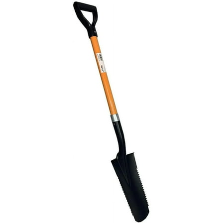 Ashmanonline Drain Spade Teeth - 41 inches Long Fibreglass Handle – Orange Metal Shovel (1 Pack)
