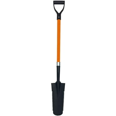 Ashmanonline Drain Spade Teeth - 41 inches Long Fibreglass Handle – Orange Metal Shovel (1 Pack)