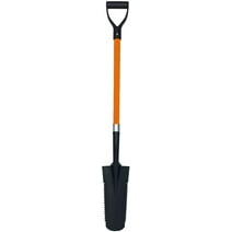 Ashmanonline Drain Spade Teeth - 41 inches Long Fibreglass Handle – Orange Metal Shovel (1 Pack)
