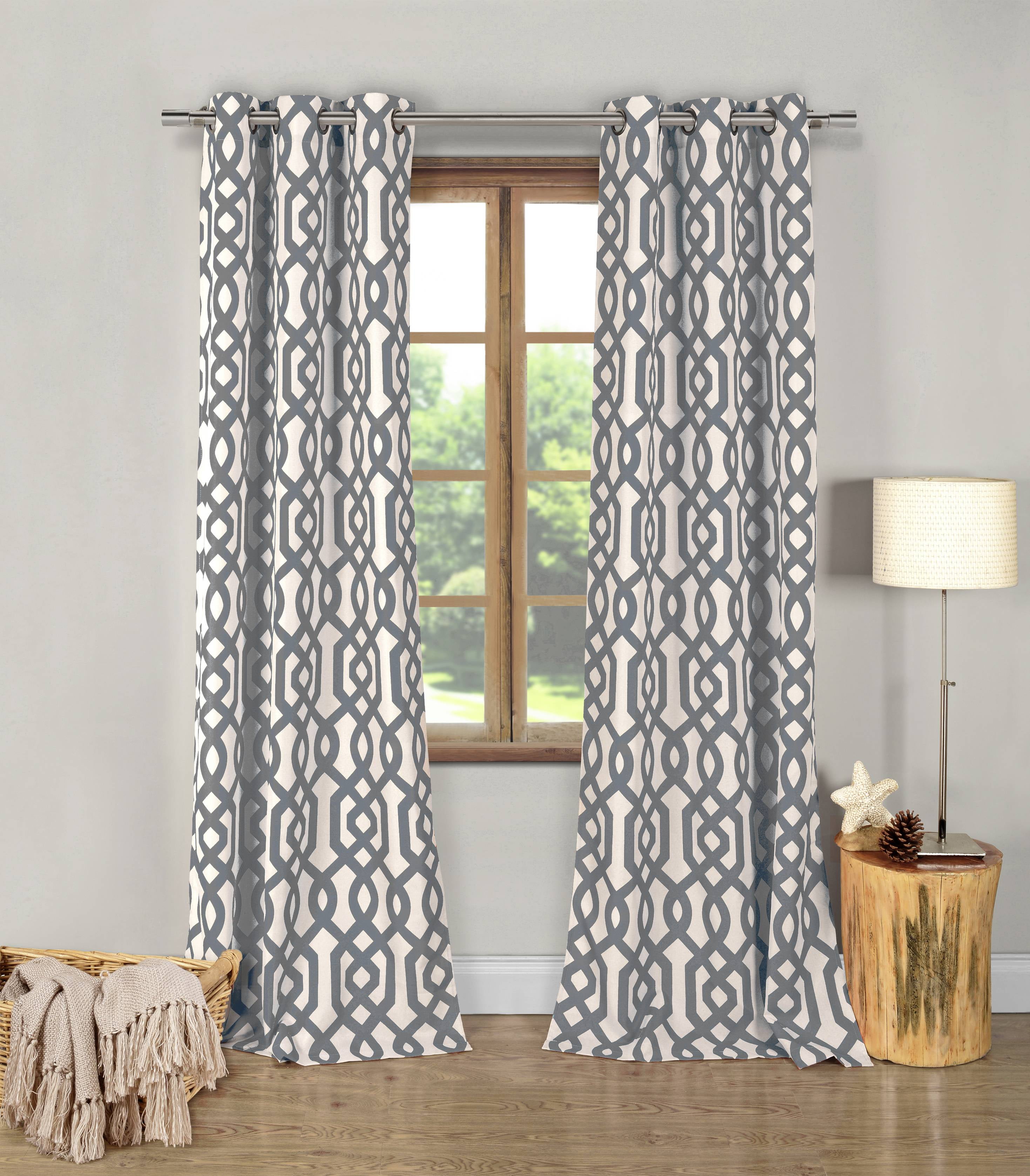 Ashmont Printed Blackout Grommet Window Curtain Set