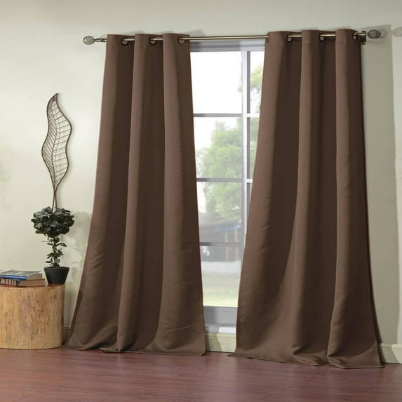 Ashmury 38 In. W X 84 In. L Polyester Window Panel In Chocolate (2 Pieces)