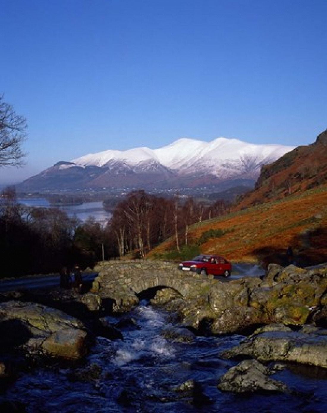 Ashness Bridge in Lake District National Park Cumbria England Canvas Art - Paul Thompson DanitaDelimont (29 x 36)