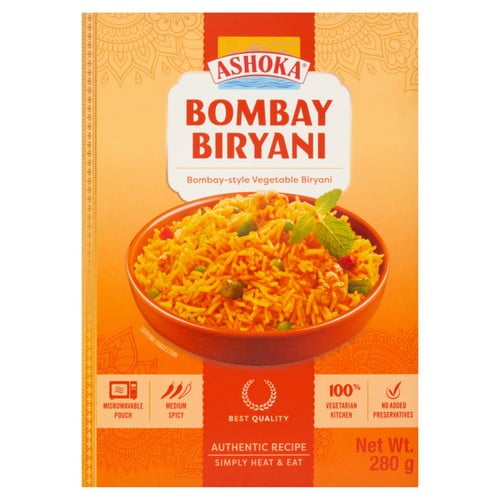 Ashoka Heat to Eat Bombay Biryani 280g, British Import (Pack of 2)