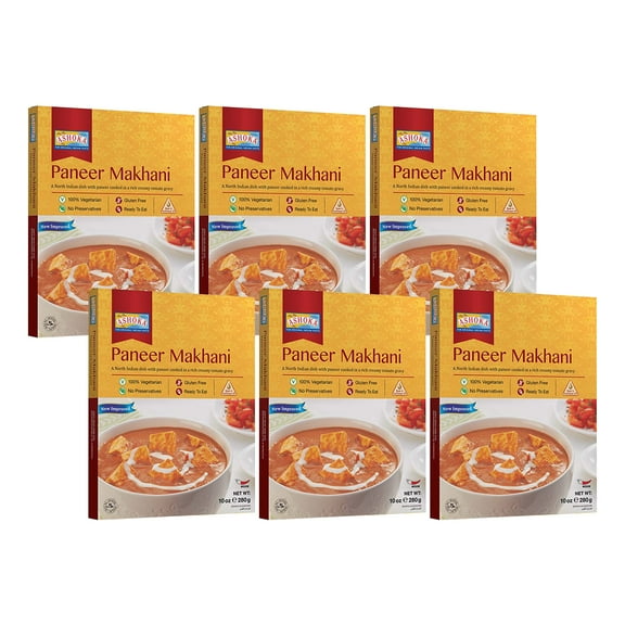 Ashoka Meals 1932, Vegetarian Tomato Cheese Curry, All-Natural, Kosher Certified, Ready to Eat Indian Meals, Authentic Paneer Makhani, Great for Offices, No Preservatives, Pack of 6