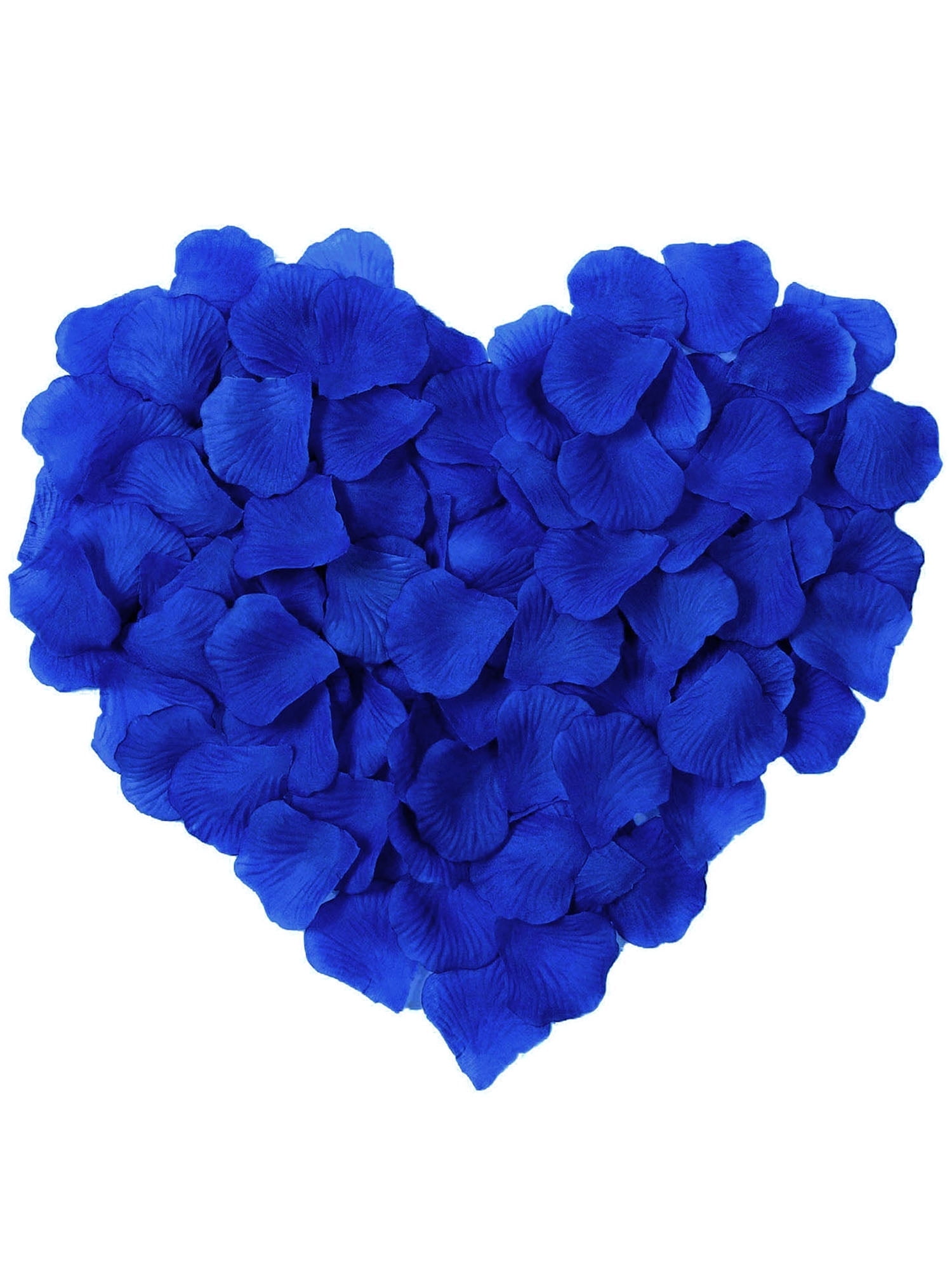 Heart-Shaped Dark Blue Silk Rose Petals for Romantic Decor